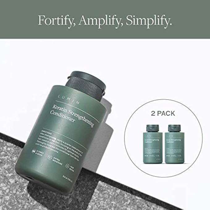 LUMIN بلسم تقوية الكيراتين للرجال (عبوتان): إعادة ترطيب وتقوية الشعر الجاف والتالف | مص formulated مع زيت الجوجوبا لتحسين صحة الشعر وفروة الرأس - Image 2